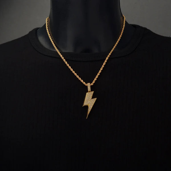 ICED BOLT PENDANT (GOLD) - AAPEX WATCHES