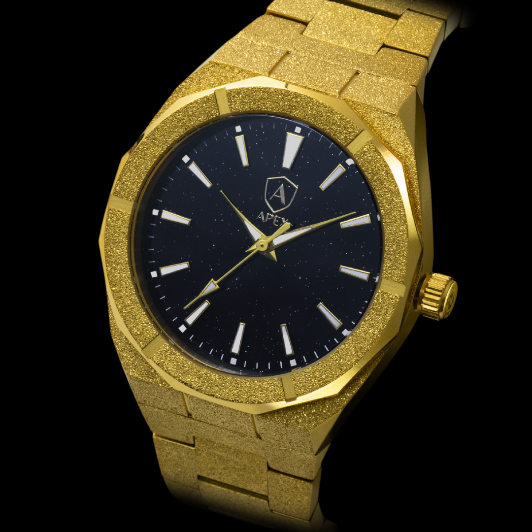 Stardust watches side photo gold watches for men