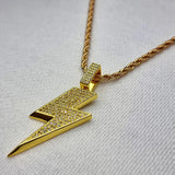 ICED BOLT PENDANT (GOLD) - AAPEX WATCHES