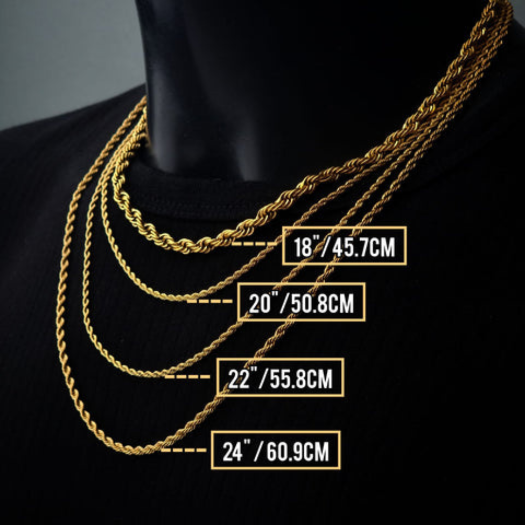 2MM ROPE CHAIN 20" (GOLD) - APEX WATCHES
